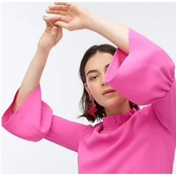 J. Crew Ruffle Neck Shift Dress in 365 Crepe Size 2 - Picture 2 of 6